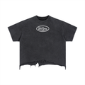 "DEMGWAN" Boxy Distressed Hem T-Shirt
